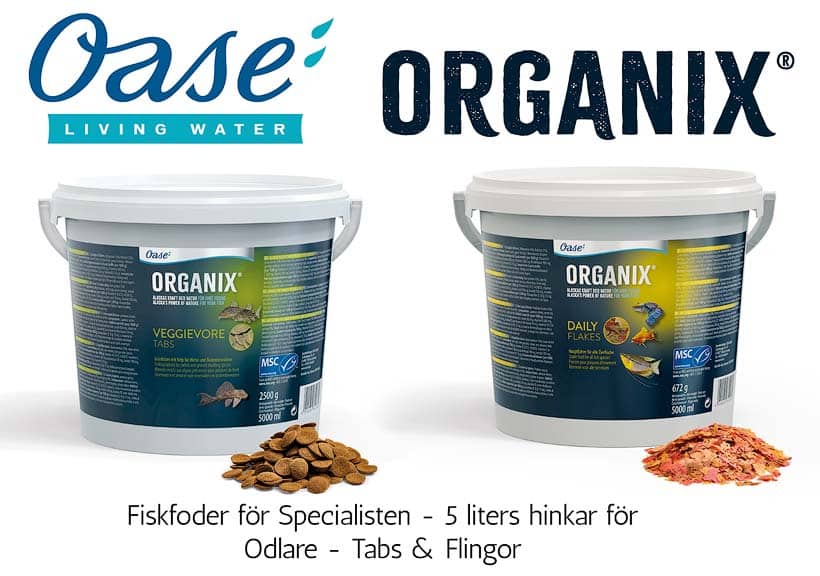 Oase Organix Fish Food Range | Fiskfoder Sortiment - 5 liters Hinkar | 5 liter Buckets - Corydoras.Zone Aquatics<br>Copyright © All rights reserved